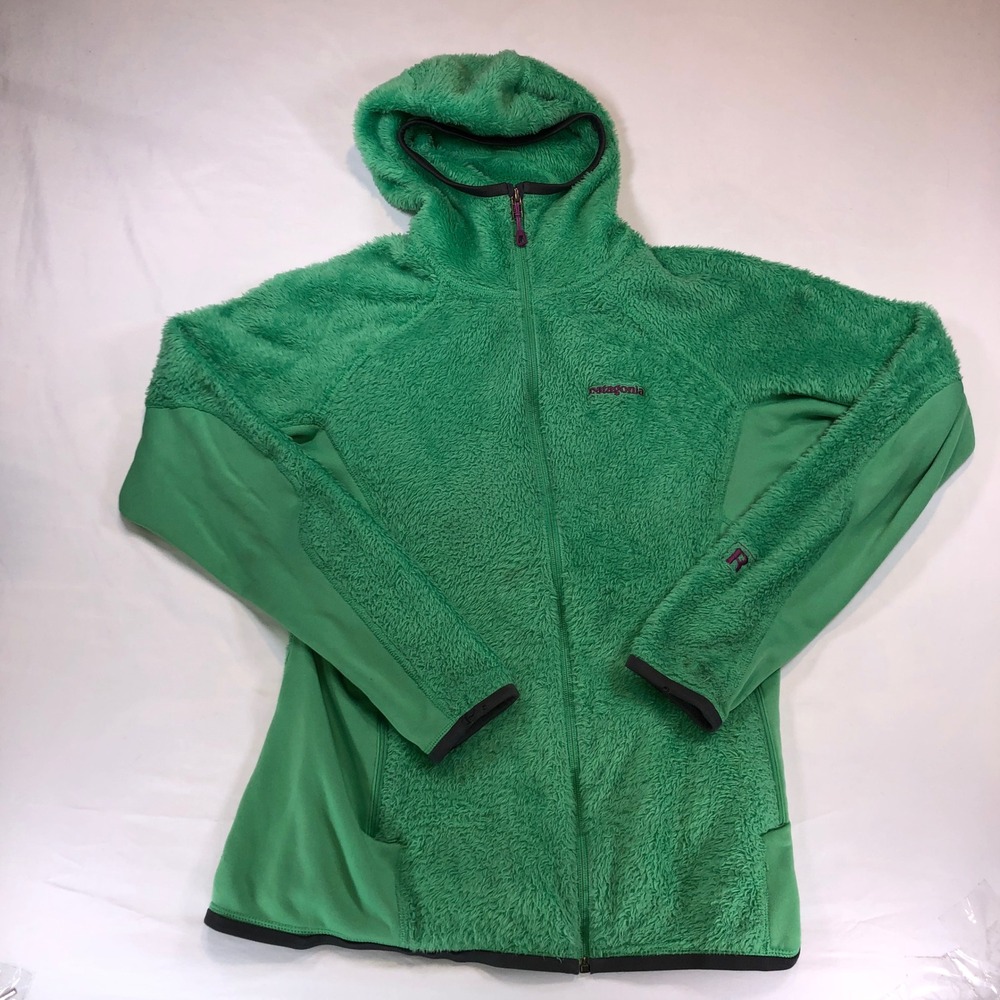 Patagonia R2 Regulator Fleece Jacket Green Full Zip Hooded Women's Large 25146